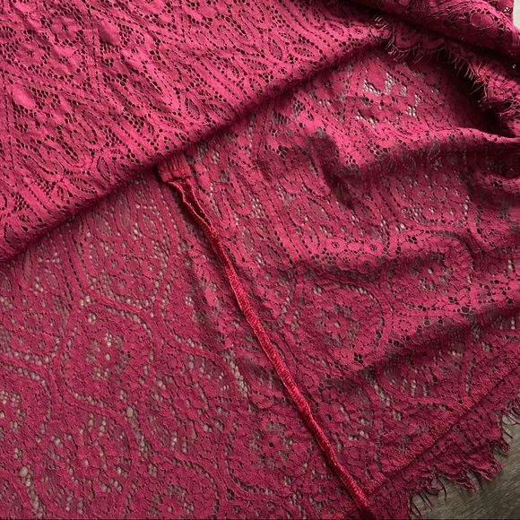 Reitman's Cranberry Red Lace Sleeveless Midi Dress Shell (Overlay) - Picture 6 of 10